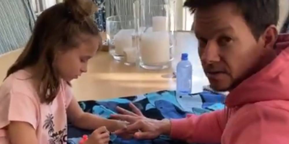 Mark Wahlberg Gets Makeup Job From Daughter During Quarantine (Video) - www.justjared.com