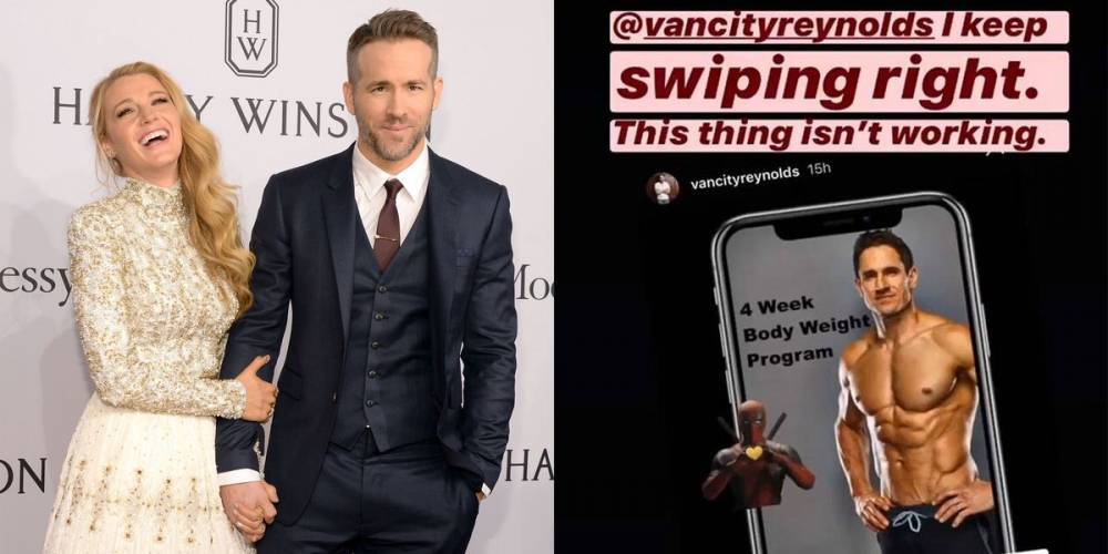 Blake Lively Trolls Ryan Reynolds by Joking That She Wants to "Swipe Right" on His Personal Trainer - www.marieclaire.com