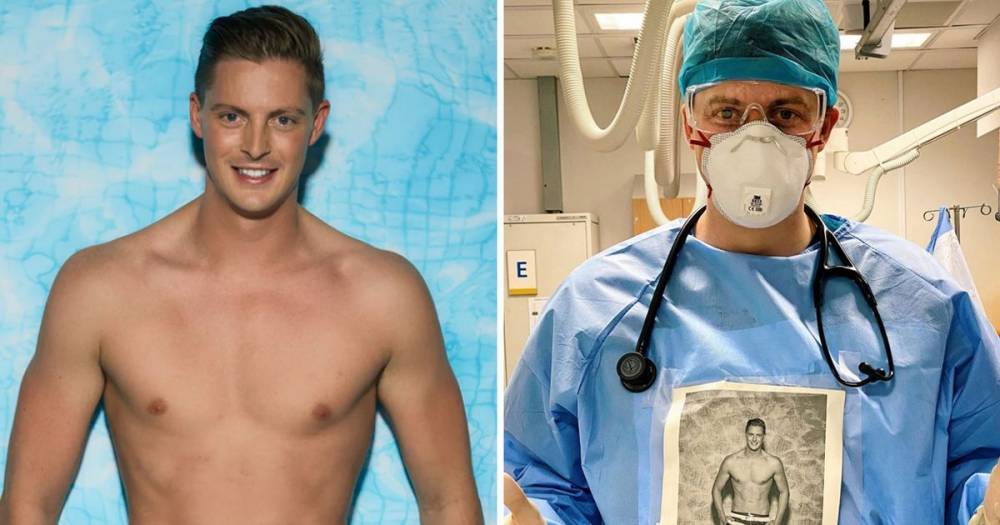 Love Island's Dr Alex George works on NHS frontline during coronavirus with topless snap of himself in villa on his chest - www.ok.co.uk