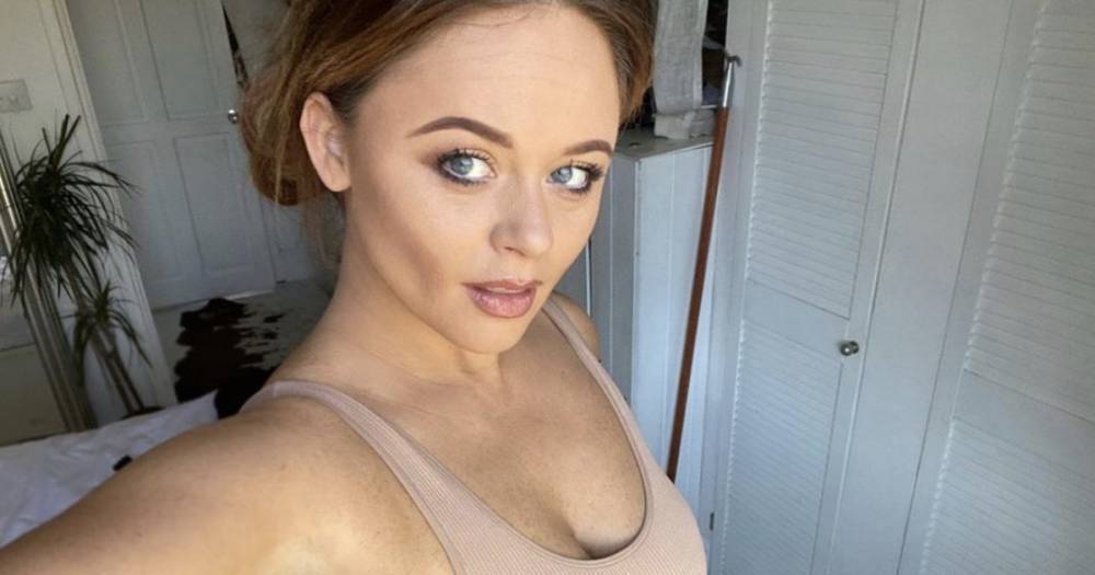 Inside Emily Atack's colourful home featuring a cosy pink sofa and rooftop sun trap - www.ok.co.uk