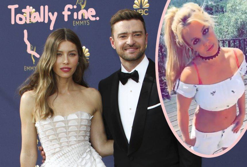 How Jessica Biel Reacted To Justin Timberlake & Britney Spears Sharing A Sweet Viral Moment! - perezhilton.com
