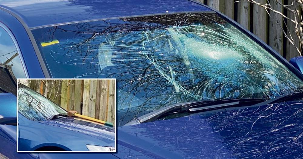 Kilmarnock police spark appeal after car left smashed up by sick vandal - www.dailyrecord.co.uk