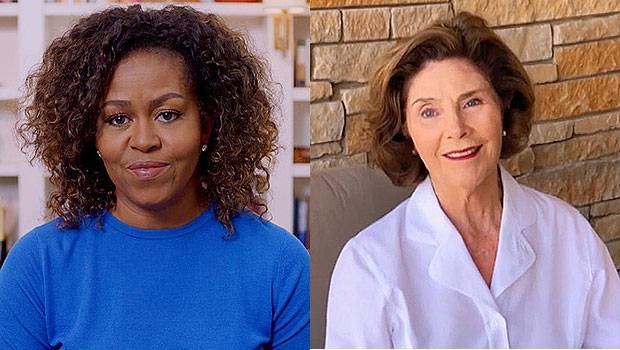 Michelle Obama Shows Off Gorgeous, Natural Curls During ‘One World’ Event In Joint First Lady Moment With Laura Bush - hollywoodlife.com