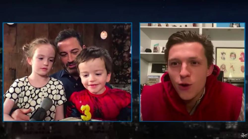 Tom Holland Surprises Jimmy Kimmel’s Spider-Man-Loving Son Billy for His 3rd Birthday: Watch! - www.etonline.com