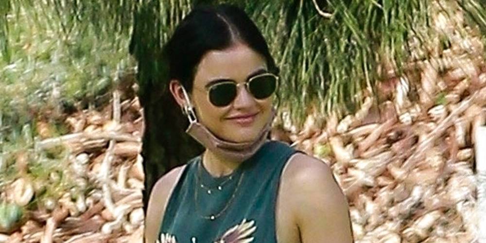 Lucy Hale Takes Energetic Pup Elvis To The Dog Park - www.justjared.com - Los Angeles