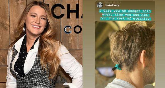 Blake Lively dares anyone to forget the tiny ponytail that Ryan Reynolds is sporting in the latest picture - www.pinkvilla.com