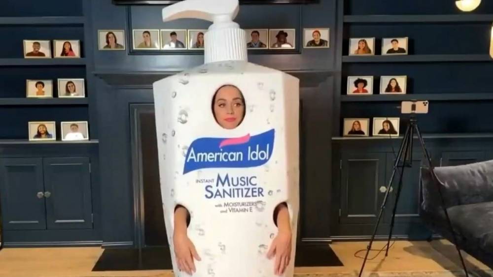 'American Idol': Katy Perry Wears Giant Hand Sanitizer Costume as Top 20 Perform From Home - www.etonline.com - USA - county Hand - city Sanitizer, county Hand