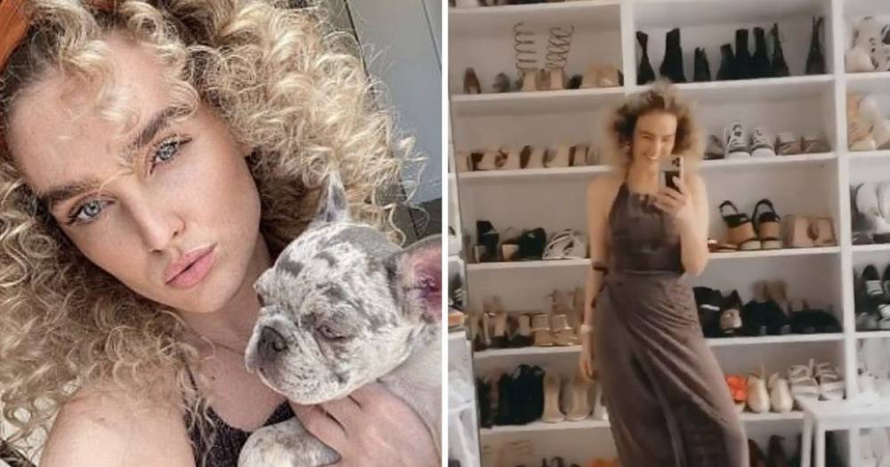 Perrie Edwards shows off her amazing walk-in shoe closet as she fixes hair faux-pas with her cousin - www.ok.co.uk