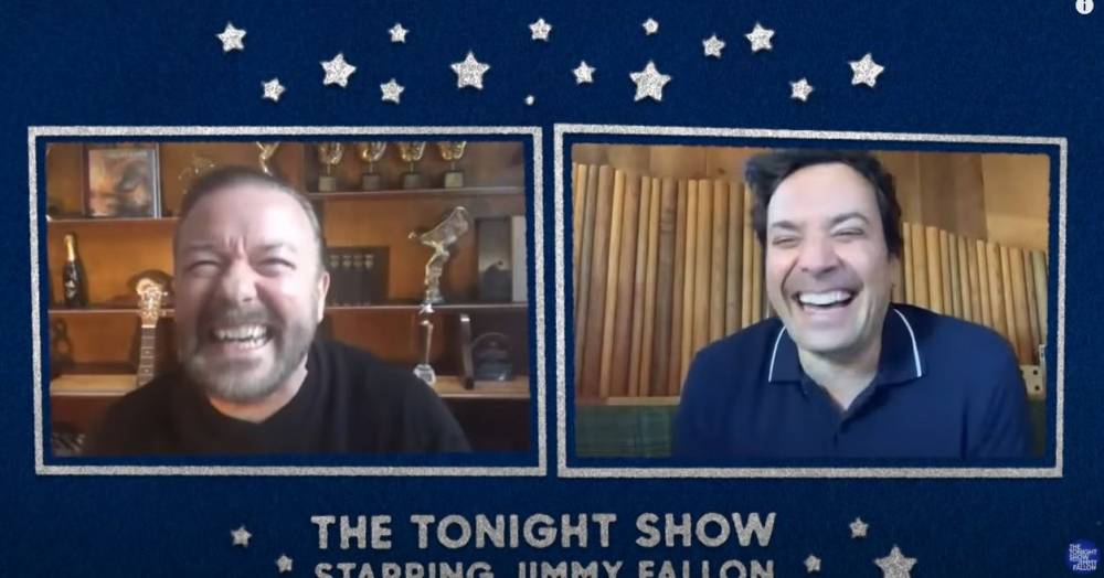 Ricky Gervais Joins Jimmy Fallon For Some Social Distancing Laughs, Wine, And Games - etcanada.com - Britain