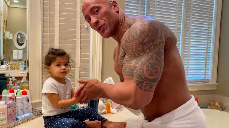 Dwayne Johnson Teaches Daughter How To Wash Her Hands With Adorable ‘Moana’ Rap - etcanada.com