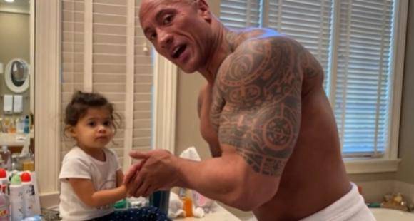 Dwayne ‘The Rock’ Johnson sings to his daughter as he washes her hands; Urges everyone to do it and be safe - www.pinkvilla.com
