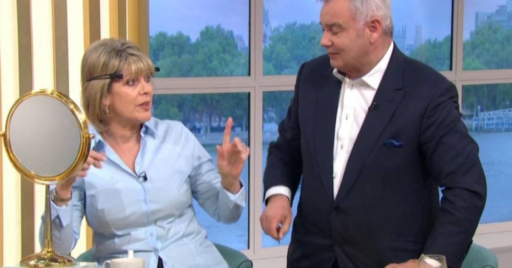 Ruth Langsford shouts at husband Eamonn Holmes while trying to cut her hair on live TV - www.ok.co.uk