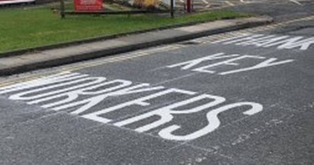 'Thank you' messages to key workers are being sprayed on Bury's roads - www.manchestereveningnews.co.uk