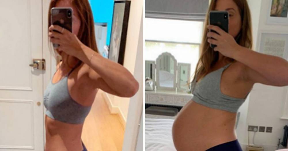 Millie Mackintosh shares first and last month baby bump comparison pictures as she signs off Instagram before due date - www.ok.co.uk - Taylor
