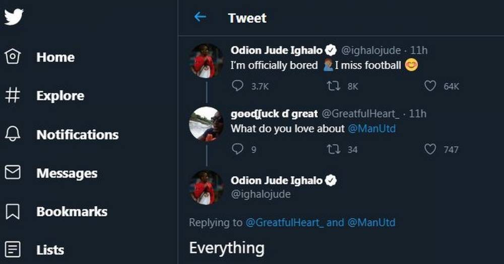 Manchester United fans love what Odion Ighalo said in Twitter Q&A - www.manchestereveningnews.co.uk - Manchester - Nigeria