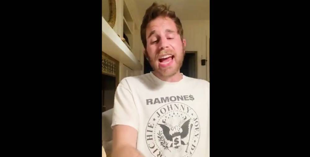 Ben Platt Sings a Gorgeous Cover of Robyn's 'Dancing On My Own' While at Home (Video) - www.justjared.com