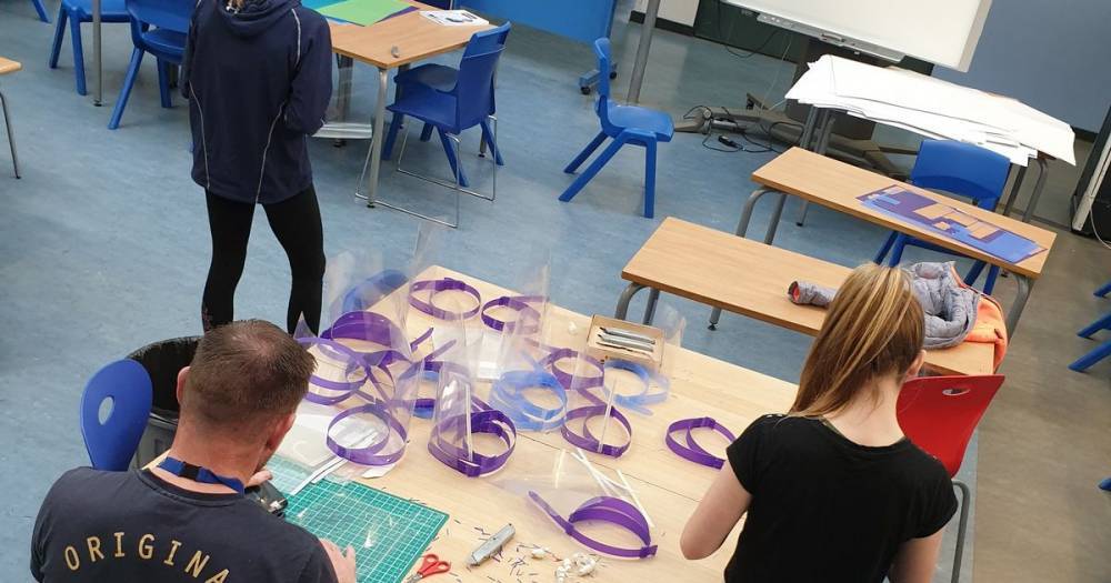 Students are making protective face shields for NHS and hospice staff in their school's technology department - www.manchestereveningnews.co.uk
