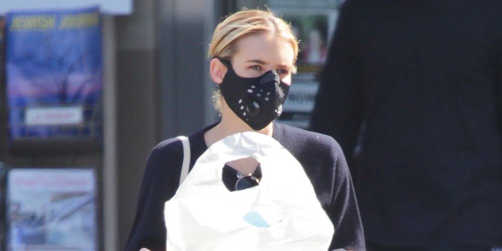 Emma Roberts Stocks Up on Paper Products During Grocery Run - www.justjared.com - Los Angeles - USA - county Story