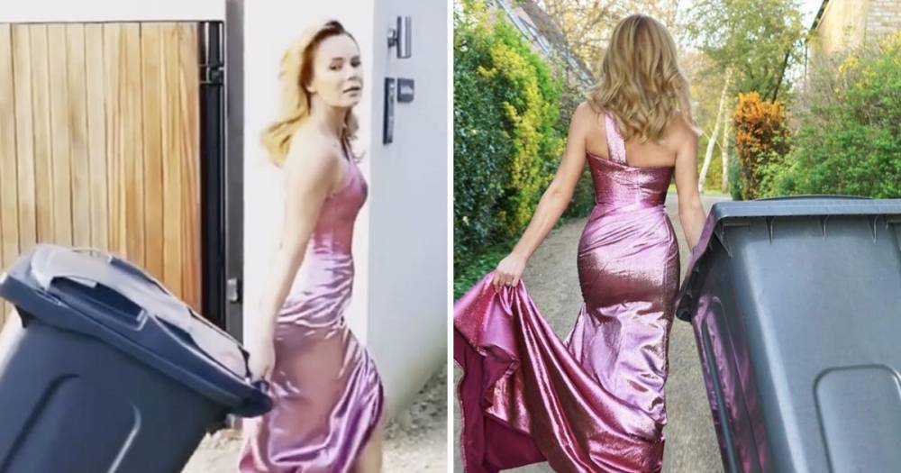 Amanda Holden oozes glamour as she takes her bins out dressed in pink ballgown - www.ok.co.uk - Britain