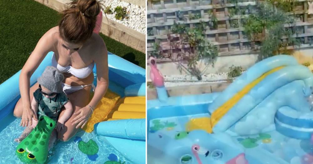 Stacey Solomon transforms her garden into fun aqua park for baby son Rex during lockdown - www.ok.co.uk