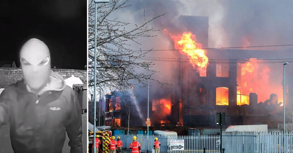 Chilling CCTV footage of masked men released as cops investigate mill arson - which saw ex-boxing champ's gym destroyed - www.manchestereveningnews.co.uk