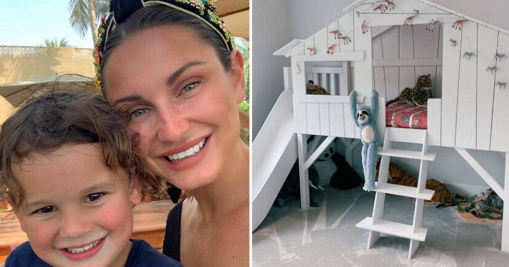 Sam Faiers gives tour of four-year-old son Paul's amazing bedroom with two beds, a flatscreen TV and an ensuite bathroom - www.ok.co.uk