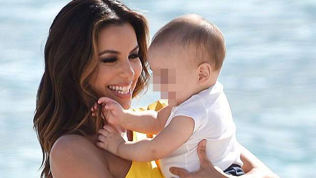 Eva Longoria, 45, Plays Around In The Pool With Her Son Santiago, 1, In A Colorful Bathing Suit - hollywoodlife.com - city Santiago