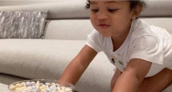 Kylie Jenner's daughter Stormi Webster chants 'Patience' as she drools over forbidden candies; Watch Video - www.pinkvilla.com