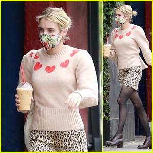 Emma Roberts Grabs a Frappuccino in a Mask Amid Quarantine - www.justjared.com - Los Angeles - USA - county Story