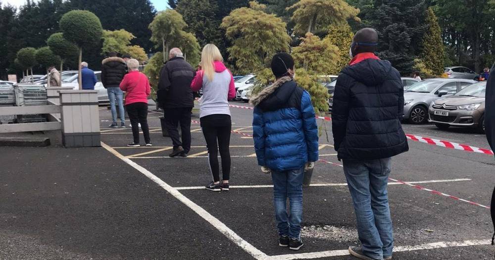 Huge queues as over 100 eager shoppers turn up at garden centre on morning it reopens - www.manchestereveningnews.co.uk - Centre - county Garden