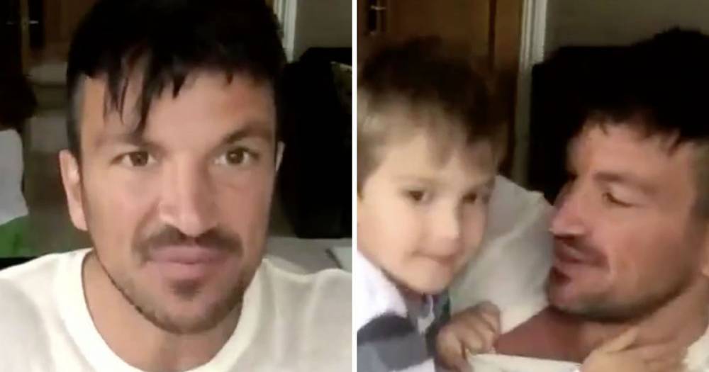 Peter Andre gives rare glimpse of son Theodore as he gatecrashes interview - www.ok.co.uk