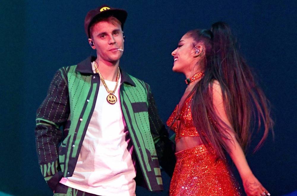 Justin Bieber - Ariana Grande - Five Burning Questions: Ariana Grande and Justin Bieber Debut at No. 1 on Hot 100 With 'Stuck With U' - billboard.com