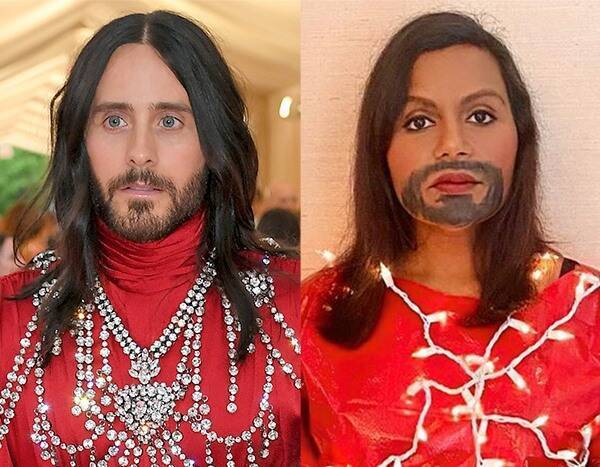 Mindy Kaling Nails Her Recreation of Jared Leto's Decapitated Head Met Gala Look - www.eonline.com