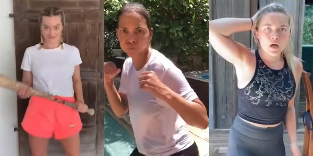 Margot Robbie, Halle Berry, & More Fight Back in 'Boss Bitch Fight Challenge' Video! - www.justjared.com