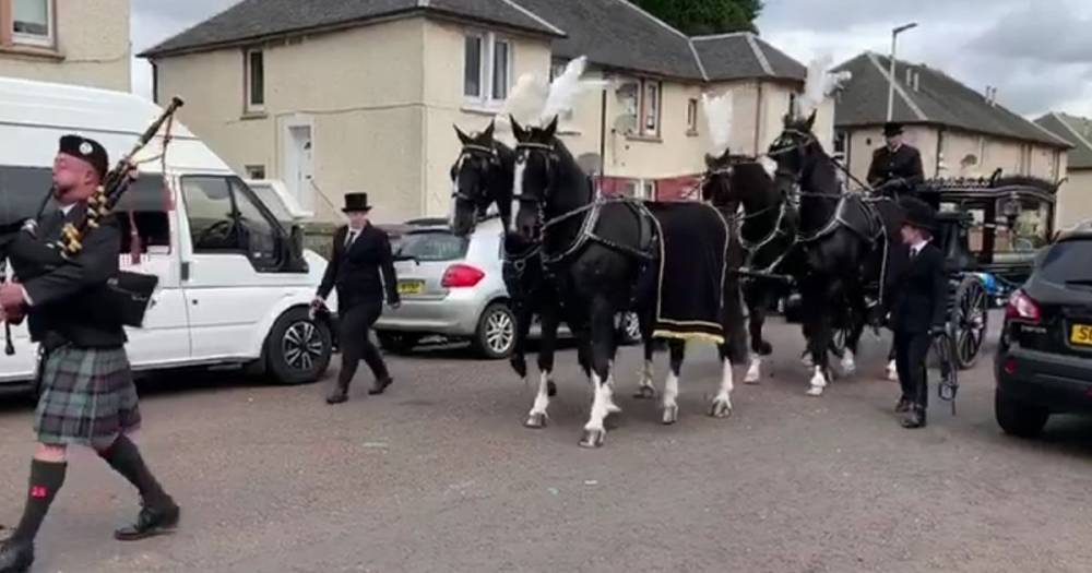 Piper leads funeral procession of popular mum Marion Hawkins as hundreds line street - www.dailyrecord.co.uk - Scotland - county Hawkins - county Marion