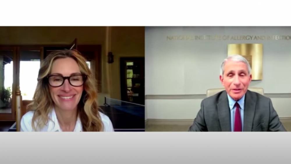 Watch Julia Roberts Get Starstruck While Interviewing Dr. Anthony Fauci About Reopening the Country - www.etonline.com