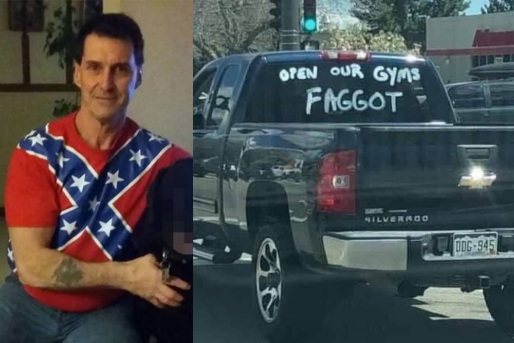 Colorado man protests gay governor’s lockdown with ‘Open Our Gyms F****t’ sign - www.metroweekly.com - Colorado