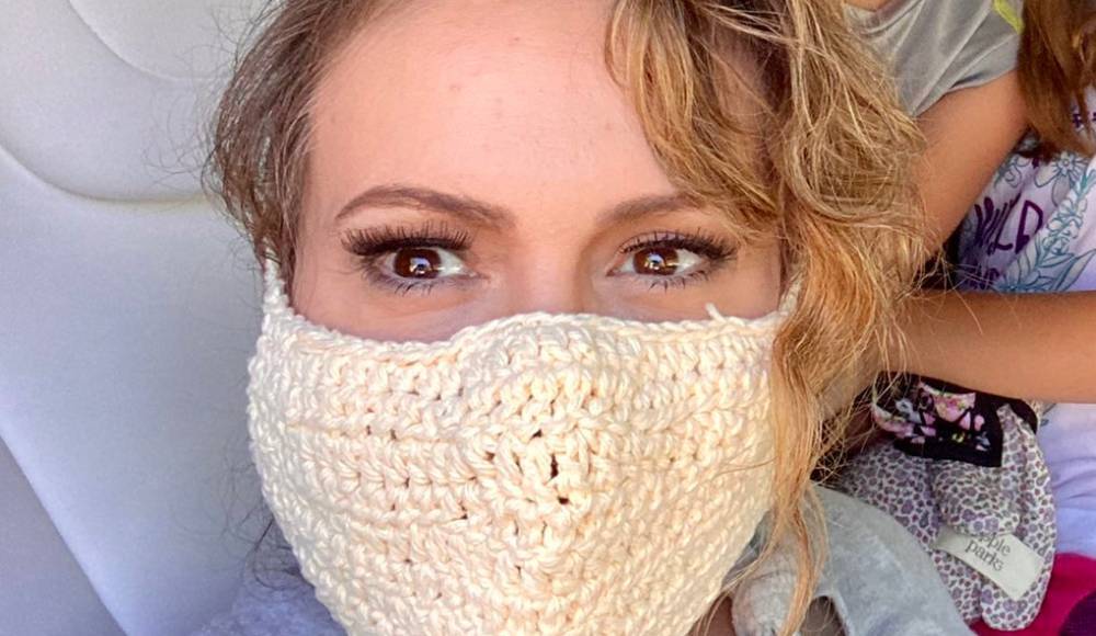 Alyssa Milano Responds to Backlash for Wearing Crochet Mask, Says It Has a Filter - www.justjared.com