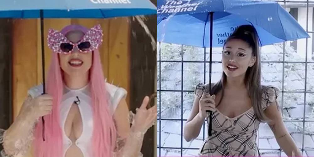 Lady Gaga & Ariana Grande Are the 'Chromatica Weather Girls' in Funny Skit Promoting 'Rain on Me' - Watch! - www.justjared.com