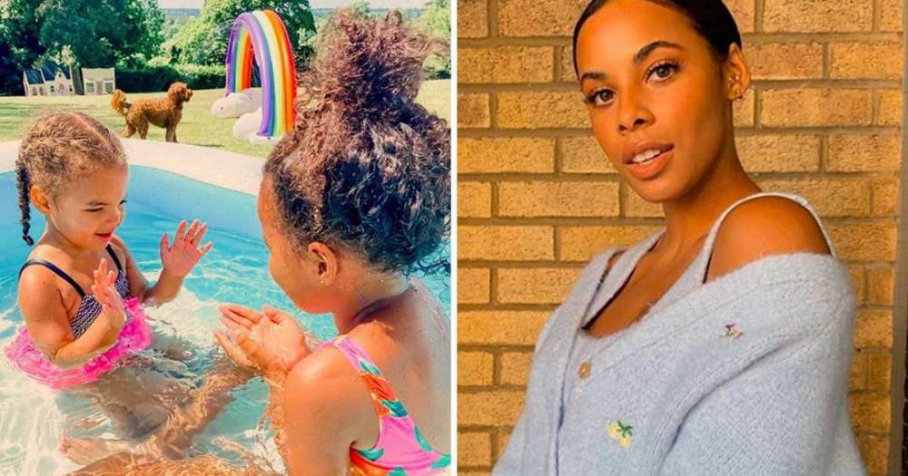 Rochelle Humes fans are loving her amazing outdoor rainbow sprinkler for her daughters – here's where to buy it - www.ok.co.uk