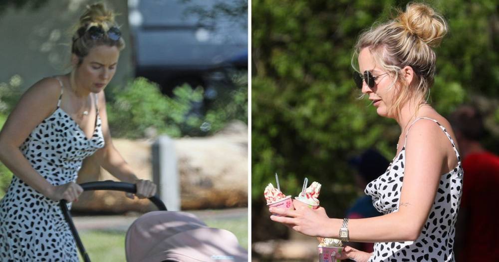 Lydia Bright looks gorgeous as she takes baby girl Loretta Rose out for a picnic in the sun - www.ok.co.uk