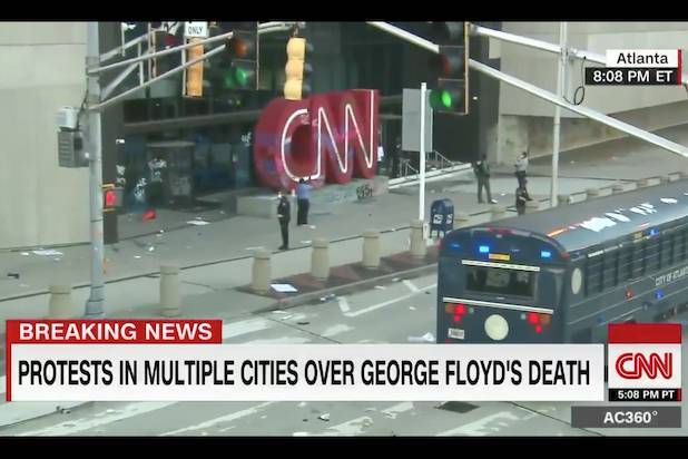 CNN Headquarters in Atlanta Vandalized During Protests Over Police Killings - thewrap.com - Atlanta