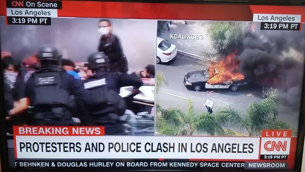 Protesters Clash With LAPD Outside Farmer’s Market Near The Grove - deadline.com - Los Angeles - George - Floyd - county Fairfax