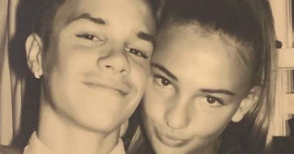 Romeo Beckham, 17, celebrates first anniversary with girlfriend Mia Regan as he shares loved-up snaps - www.ok.co.uk