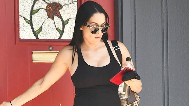 Nikki Bella Shows Off Her Nearly 27-Week Baby Bump While Working Out At Home - hollywoodlife.com
