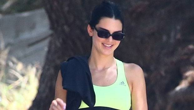 Kendall Jenner Shows Off Her Toned Abs In Athletic Crop Top Spandex Shorts — Pic - hollywoodlife.com