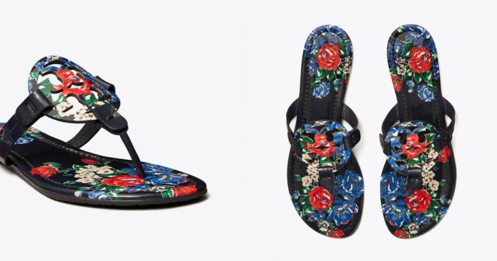 These Adorable Printed Tory Burch Miller Sandals Are on Sale for Under $150 - www.usmagazine.com - county Miller