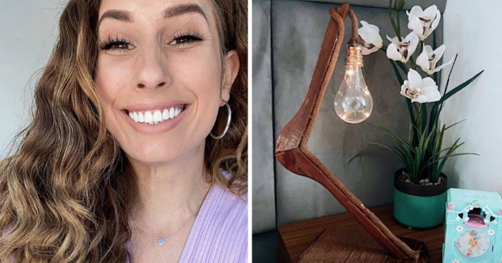 Stacey Solomon shows how to make a stylish lamp out of an old coat hanger – and it looks amazing - www.ok.co.uk