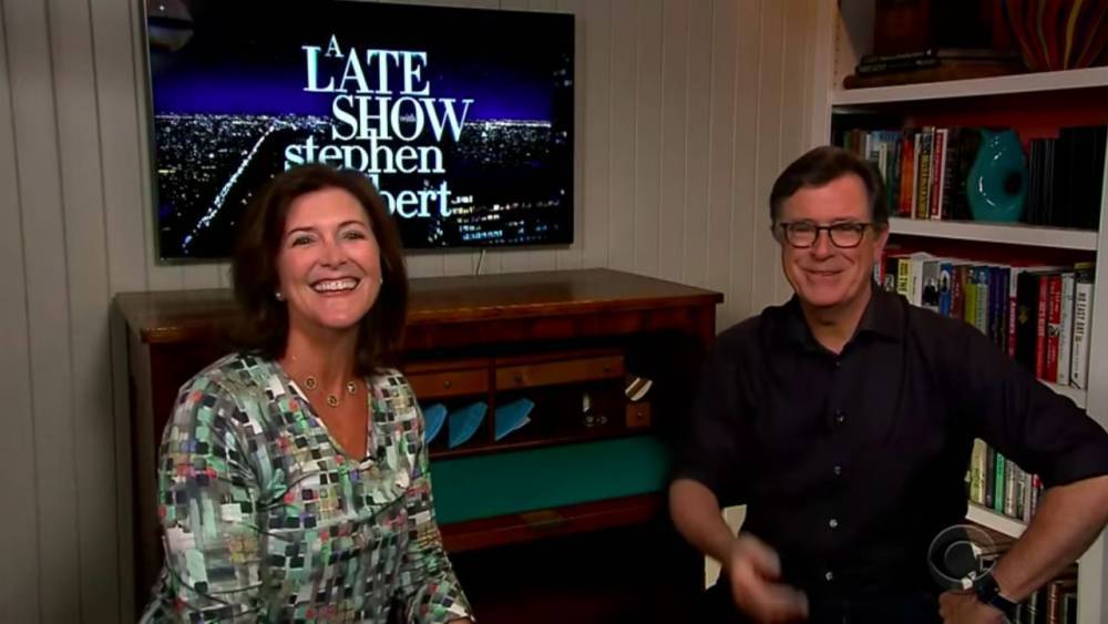 Stephen Colbert Gets Nervous Interviewing Wife Evie About Their Mother's Day Plans - www.etonline.com