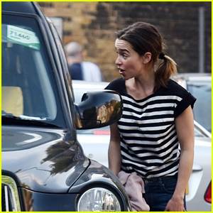 Emilia Clarke Steps Out to Deliver a Package - www.justjared.com - London